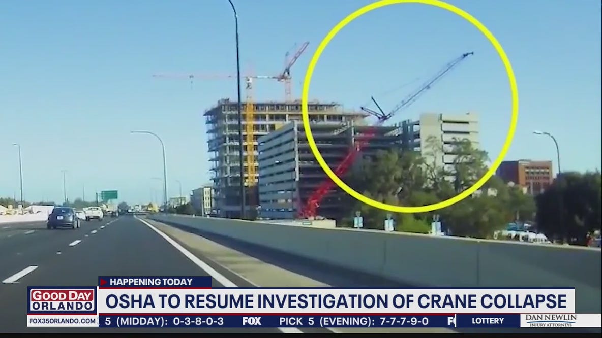 Video shows moment crane collapses at AdventHealth Orlando